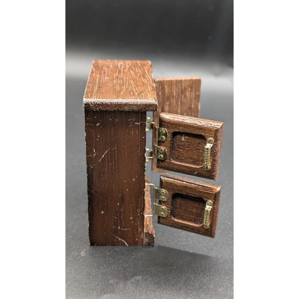 Vintage Wooden Ice Box Dollhouse Miniature Furniture 1:12 Scale